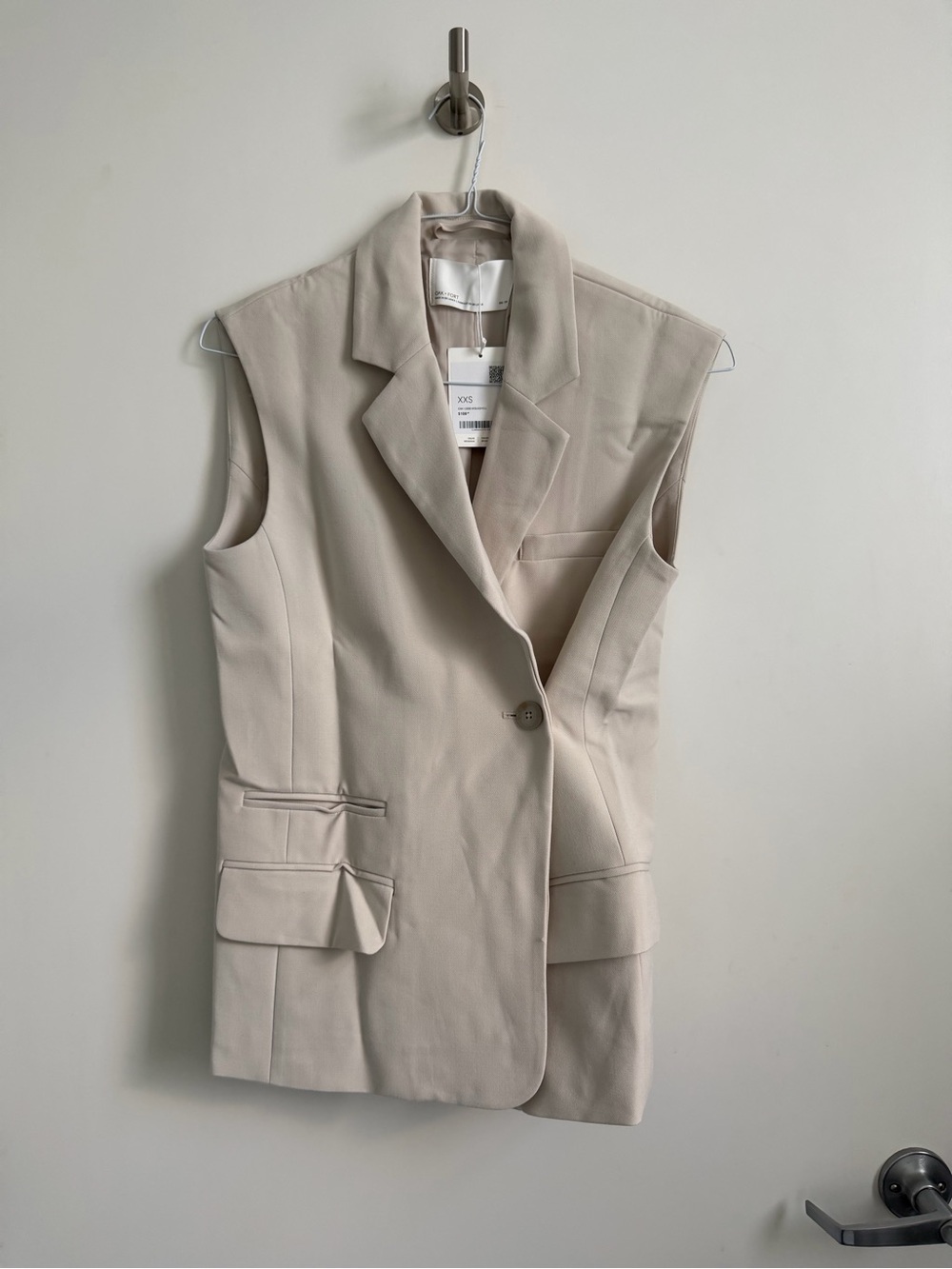 OAK + FORT Sleeveless Blazer Vest - Light Beige (NWT)